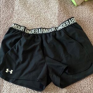 Under Armour Black Athletic Shorts Lightweight Elastic Waistband